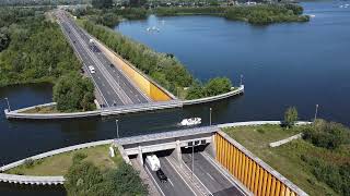 AQUEDUCT VELUWEMEER  Netherlands MOST FAMOUS water bridge [upl. by Conal]