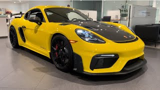 2024 Porsche 718 Cayman GT4 RS in Racing Yellow w Black RaceTex interior and Arctic Grey Stitching [upl. by Haletta]