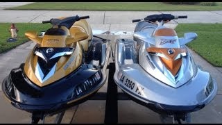 2007 Seadoo Rxt 215 vs 2008 Seadoo Rxt X 255 Drag Race [upl. by Assiralk690]