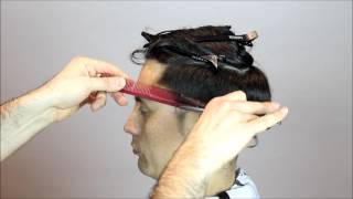 How to cut mens scissor over comb Technique Full Tutorial [upl. by Colline]