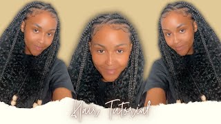 HALF FEED INS HALF QUICK WEAVE STYLE TUTORIAL  Quick amp Easy ✨ [upl. by Adela]