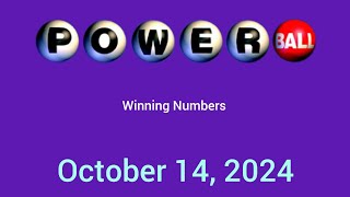 Powerball winning numbers October 14 2024 [upl. by Noral408]