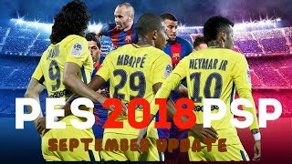 PES 2018 PSP PPSSPP September Update  Download ISO and Savedata [upl. by Ikkin]