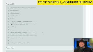 CIS 276 Ch 6 4 Sending Data to Functions [upl. by Nwahsit302]