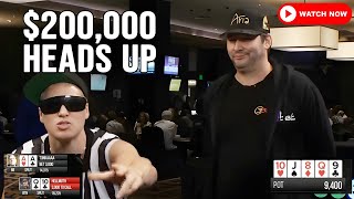 Phil Hellmuth vs Tonkaaaa 200000 Defending his Championship Belt [upl. by Ahsenad]