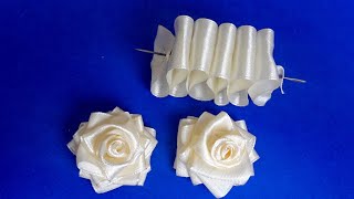 Ribbon Flowers  How to make ribbon flowers  Easy making with needle  Amazing Ribbon Tricks [upl. by Bara617]