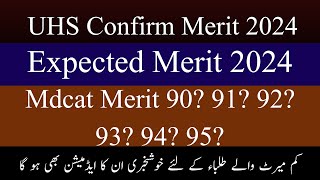 UHS Expected Merit 2024  Mdcat Expected Merit 2024  Big News for Mdcat Low Merit Students [upl. by Venator]