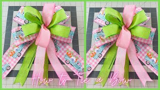 HOW TO MAKE AN EASY BOW USING 3 COLORS OF RIBBON [upl. by Rosalee35]