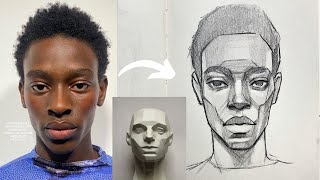 How to Draw the head in front view  Asaro method part 2 [upl. by Elpmid]