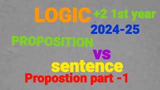 2 1st year logicProposition part1English [upl. by Pare]