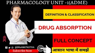 factors affecting drug absorptiondrug absorptionpharmacology d pharma 2nd yearDRxANKITKOTIYAyt [upl. by Anahir]