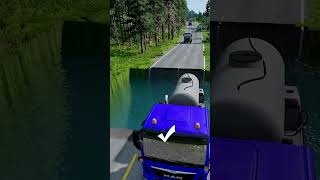 Tanker truck vs water pit 14  carsvswaterpit beamngdrive doubleflatbedtrailertruckvsspeedbumps [upl. by Atinele]