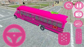 Pink Lady School Bus Driver Game  School Bus Racing Games  Pink Bus Games [upl. by Uria599]