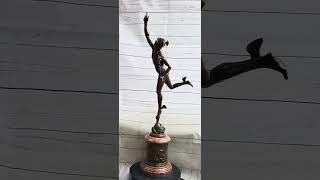 Detailed Signed Original Artwork by Milo Hermes Flying Mercury Bronze Statue EP946 [upl. by Namhar]