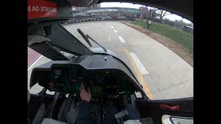 Pilot Nick Herle landing A109E at hospital pad cockpit view [upl. by Ardnekan]