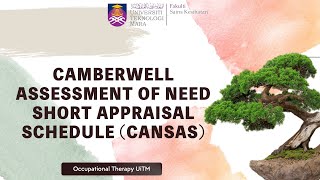 CAMBERWELL ASSESSMENT OF NEED SHORT APPRAISAL SCHEDULE CANSAS [upl. by Lajes719]