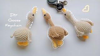 DIY Crochet Goose Keychain  free pattern amp beginner friendly keychain ထိုးနည်း [upl. by Leamse]