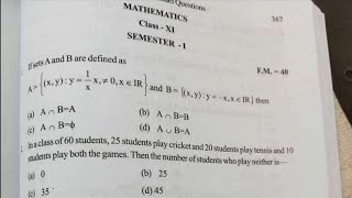 Class 11 Mathematics Semester 1 question Paper 2024 Wbchse Class XI Semester I Qamp A 2024 [upl. by Elokin]