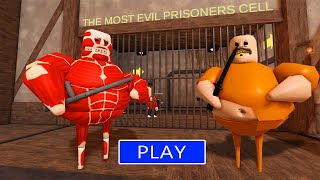 ATTACK ON TITAN BARRYS PRISON RUN SCARY OBBY  FULL WALKTHROUGH GAMEPLAY roblox scaryobby [upl. by Anavoig]