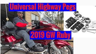 2019 Honda Goldwing Universal Pegs On Crash Bars [upl. by Grindlay906]