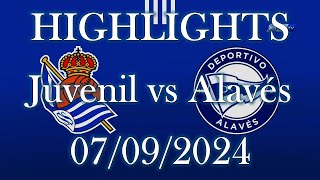 HIGHLIGHTS  Real Sociedad Juvenil vs Deportivo Alavés sub19  División de Honor J2  07092024 [upl. by Oruam]