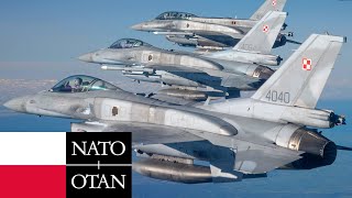 Polish Air Force NATO Very powerful F16CD Fighting Falcon fighters in training [upl. by Sallad]