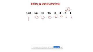 Binary to DenaryDecimal [upl. by Son]