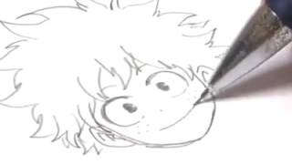 Mangaka Kōhei Horikosh drawing Deku from My Hero Academy [upl. by Aissela]