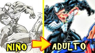 Rehaciendo DIBUJO VENOM de mi INFANCIA  Challenge Dibujo NIÑO vs ADULTO  My Art Progress [upl. by Saucy]