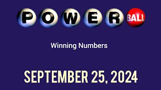 Powerball winning numbers September 25 2024 [upl. by Brice104]