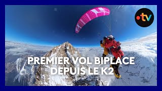 Premier vol biplace depuis le K2  Liv Sansoz et Bertrand Roche racontent leur exploit [upl. by Gustafsson898]