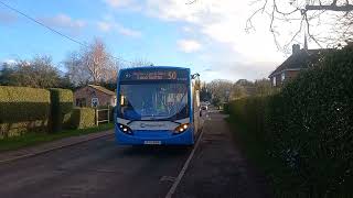 Stagecoach EM 27882 arrives and leaves Leverington with my mate WS at the wheel 3 Tone 2324 [upl. by Anaujait]