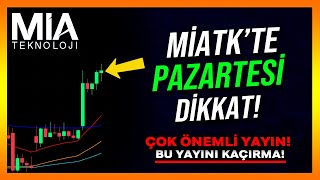 MİATKTE PAZARTESİ DİKKAT  Miatk Hisse Analiz  Yorum  Alınır mı  Mia Teknoloji  ÖNEMLİ YAYIN [upl. by Bruis]