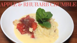 Apple amp Rhubarb Crumble  Delicious Hot Dessert [upl. by Clyde]