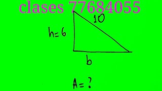 Si la hipotenusa de un triangulo rectangulo es 10 y el cateto menor es 6 el area del triangulo es [upl. by Ettenna]