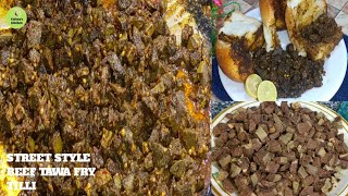 Karachi Famous Street Style Beef Tawa Fry Tilli Recipe  Spicy Spleen Tawa Fry  By Fatimas Kitchen [upl. by Alakcim847]