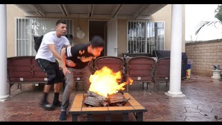 INSANE BURNING YEEZYS PRANK ON FAZE RUG [upl. by Namas]