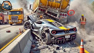 SHOCK Incredible Road Moments Caught on Camera 2024  Extreme Dangerous Truck Driving Skills 17 [upl. by Oona67]