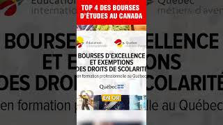 Top 4 des bourses détudes entièrement financées au Canada [upl. by Eimar698]