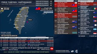 20220322 174136 UTC  M 67 amp M 61  Hualien City Taiwan  Force Thirteen Earthquakes [upl. by Nicky]