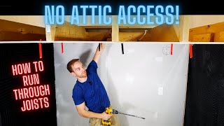 How to Install Recessed LED Lighting Without Attic Access Pot Lights  Can Lights [upl. by Boonie]