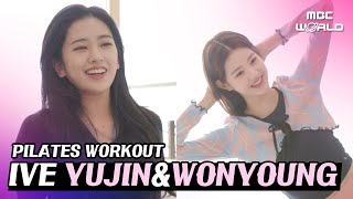 CC Check out their pilates routine IVE YUJIN WONYOUNG [upl. by Annod]