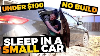 How to Sleep in a Small Car NO BUILD Sedan Car Camping 🚗 [upl. by Reggy]