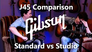 Gibson 2019 J45 vs J45 Studio  TFOA [upl. by Nerred]