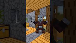 Zombie Plays With Pillager  Gone wrong  minecraft [upl. by Cirtap308]