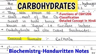 Carbohydrates  Basic Functions And Types Of Carbohydrates  Biochemistry Notes chemistry [upl. by Bartlet796]