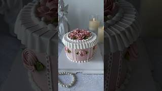 Retro cake decorating process Beautiful retro cake decorating tutorial immersive production you [upl. by Marsiella]