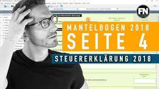 MANTELBOGEN Seite 4  Steuererklärung Elster 2018 Mantelbogen Seite 4  Arbeitnehmersparzulage [upl. by Ifok]