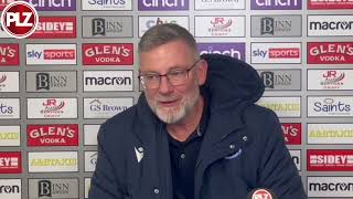 Craig Levein reacts to the 31 defeat to Celtic [upl. by Kielty]