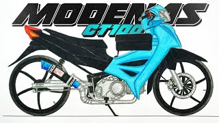 Lukis motor modenas ct100 modified [upl. by Naraj628]